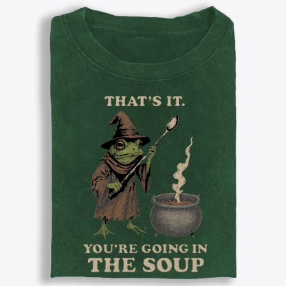 Witchy Frog Soup Threat Retro Washed T-Shirt