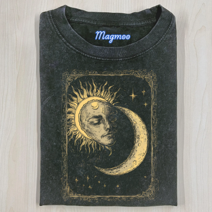 Sun and Moon Celestial Art Shirt-Magmoo