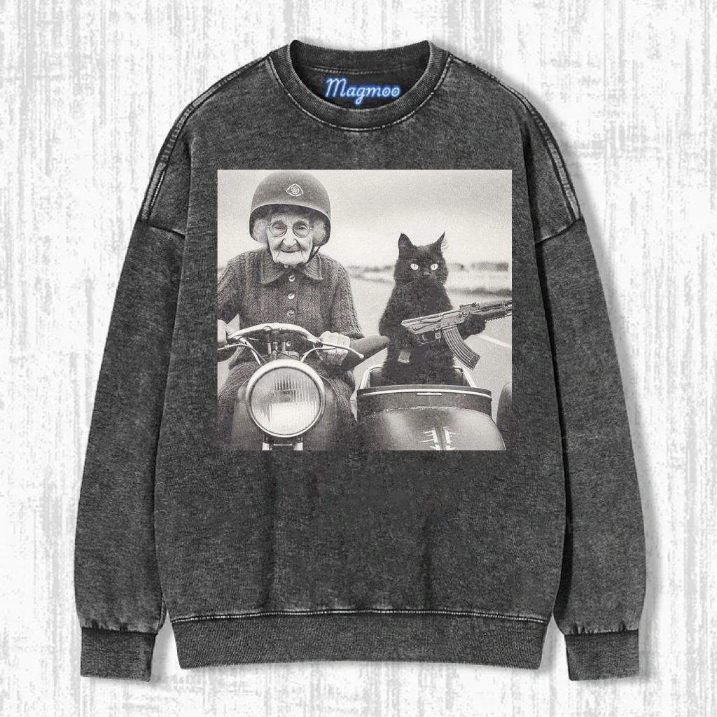Funny Grandma And Cat Shirt/Sweatshirt/Hoodie-Magmoo