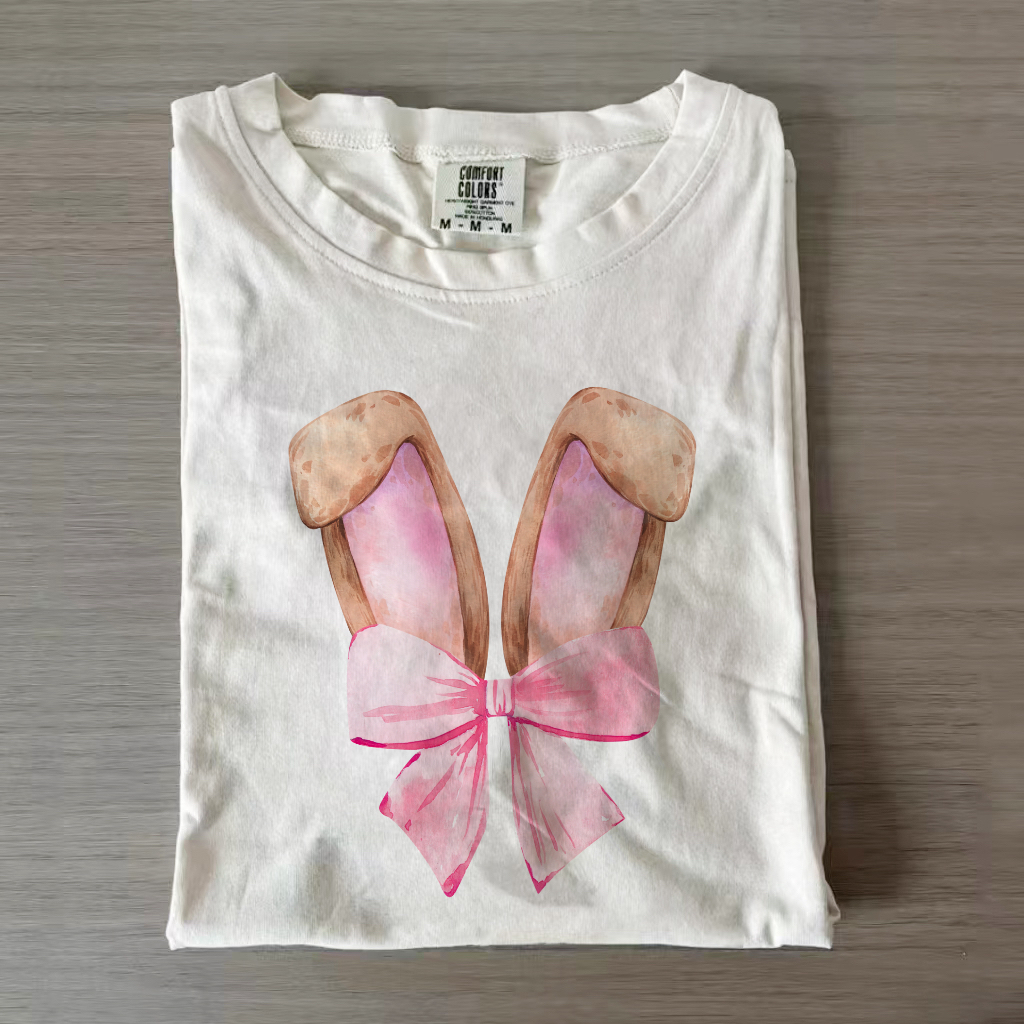Coquette Bunny Easter T-shirt-Magmoo