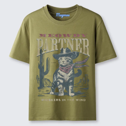 Magmoo Mwoedy Partner Cowboy Cat T-shirt