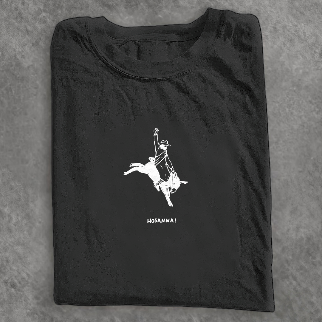 Magmoo Retro Jesus Riding Donkey T-shirt