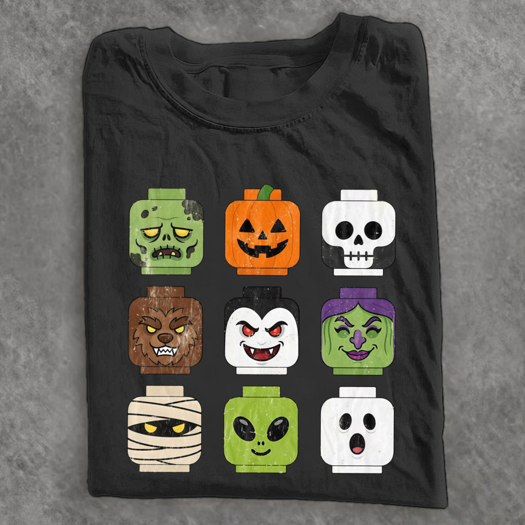 Magmoo Retro Halloween Brick Monster T-shirt