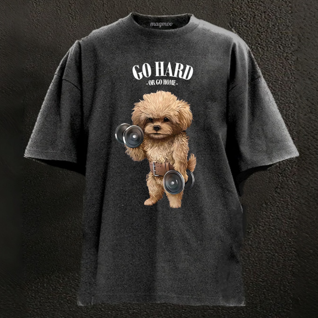 Magmoo Go Hard Or Go Home Washed Gym Shirt