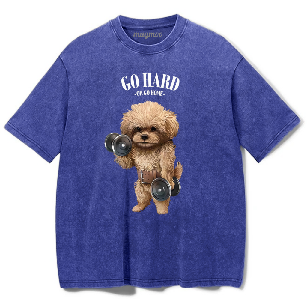 Magmoo Go Hard Or Go Home Washed Gym Shirt