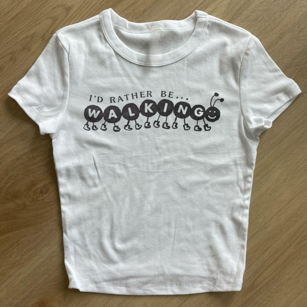 Cartoon I'd Rather Be Walking Cute Women's Tee-Magmoo