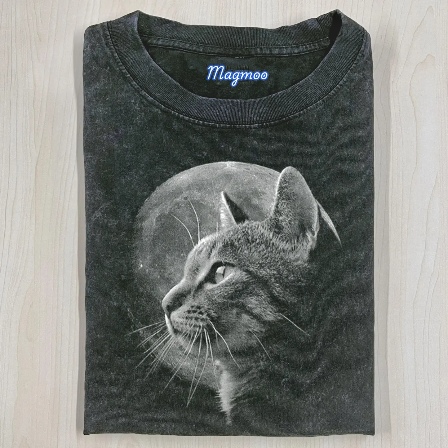 FUNNY CAT IN MOONLIGHT T-SHIRT-Magmoo