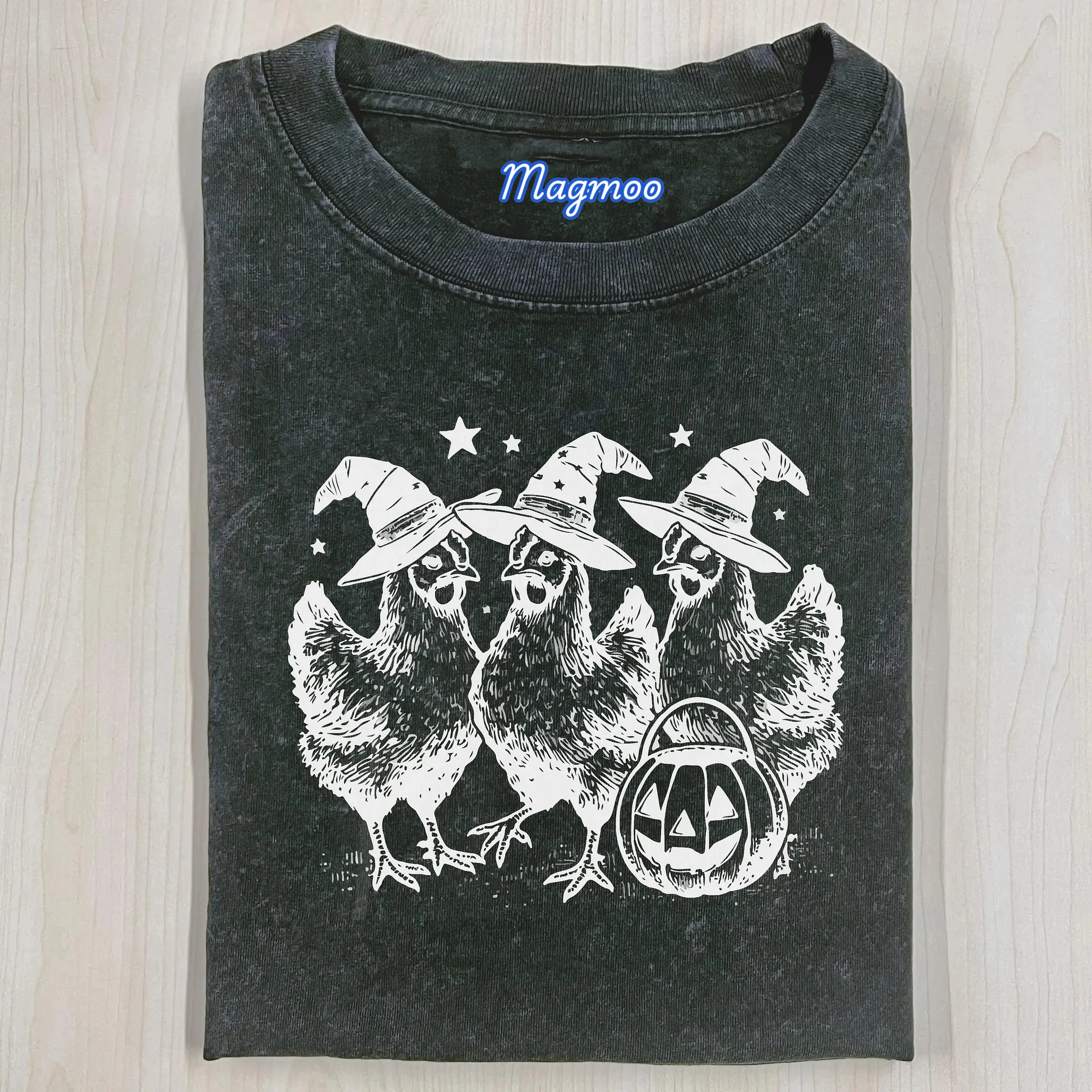 CHICKEN WITCHES FUNNY HALLOWEEN T-SHIRT-Magmoo