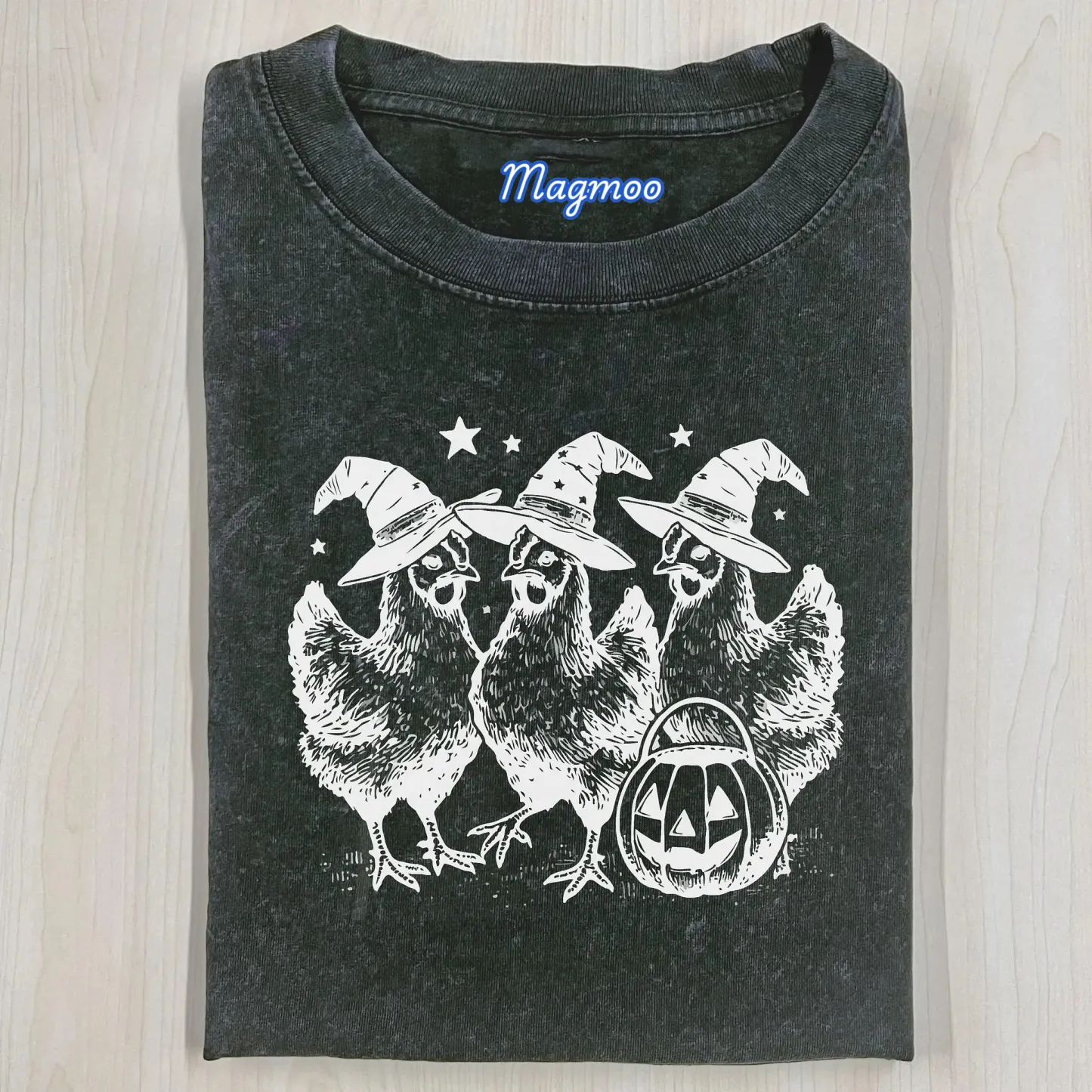 CHICKEN WITCHES FUNNY HALLOWEEN T-SHIRT-Magmoo