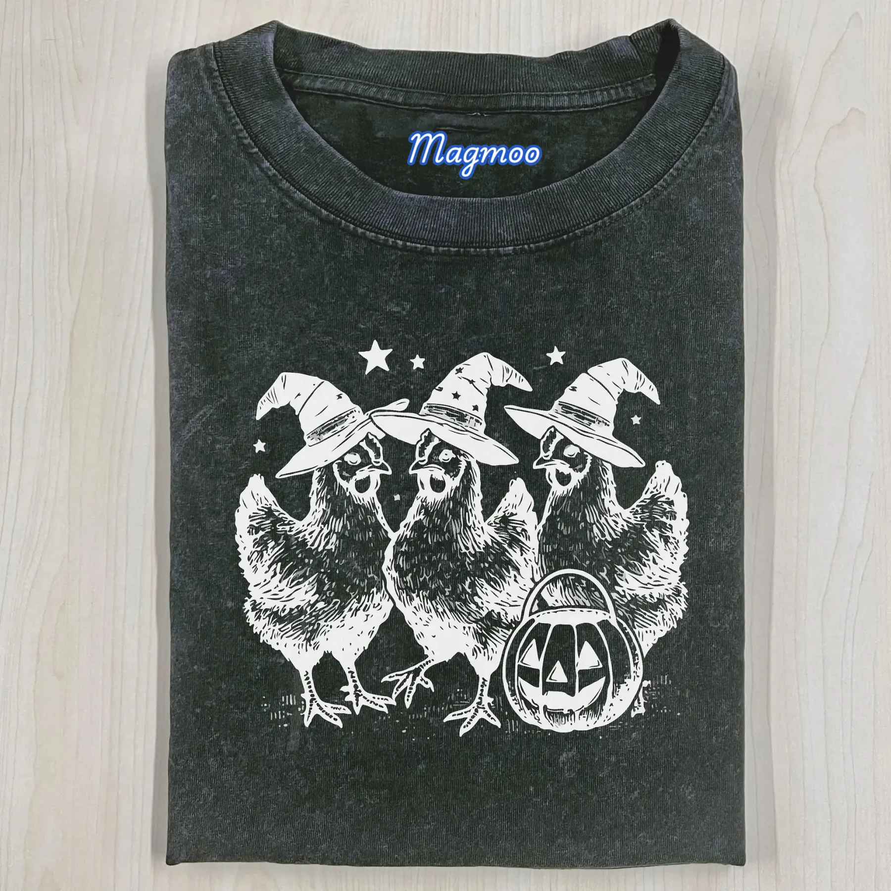 CHICKEN WITCHES FUNNY HALLOWEEN T-SHIRT-Magmoo