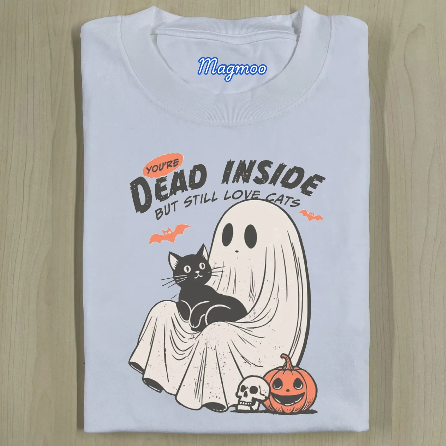 DEAD INSIDE BUT LOVE CATS HALLOWEEN TEE-Magmoo