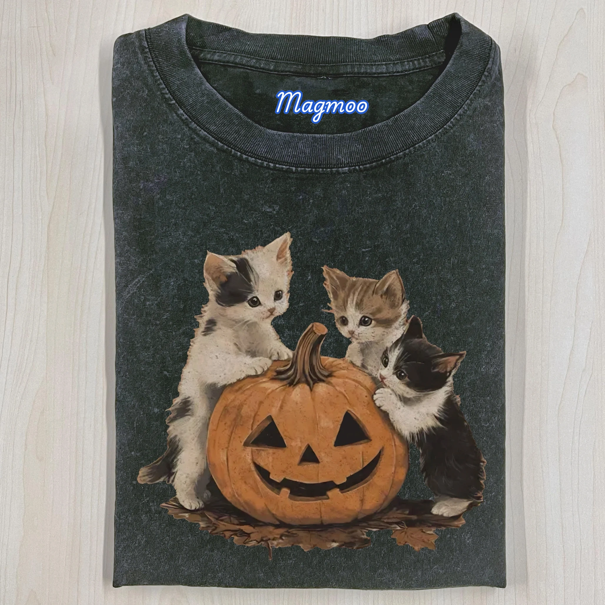 VINTAGE 90S PUMPKIN CAT HALLOWEEN SWEAT SHIRT-Magmoo