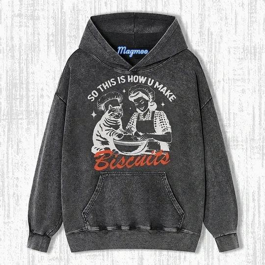 VINTAGE CAT BISCUIT MAKING T-SHIRT