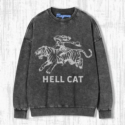 VINTAGE COWGIRL HELL CAT T-SHIRT-Magmoo