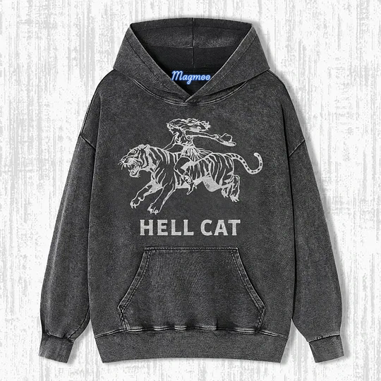 VINTAGE COWGIRL HELL CAT T-SHIRT-Magmoo