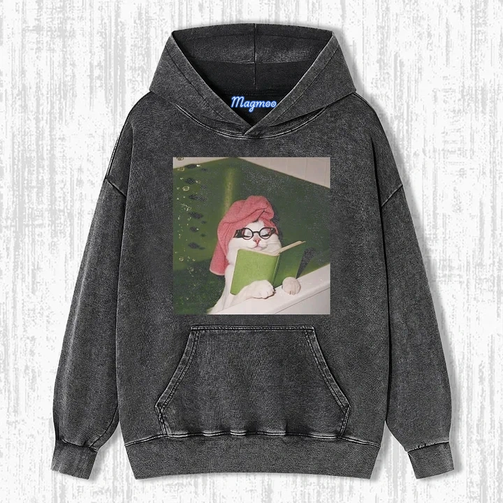 THE CAT WHO STUDIED HARD T-SHIRT-Magmoo