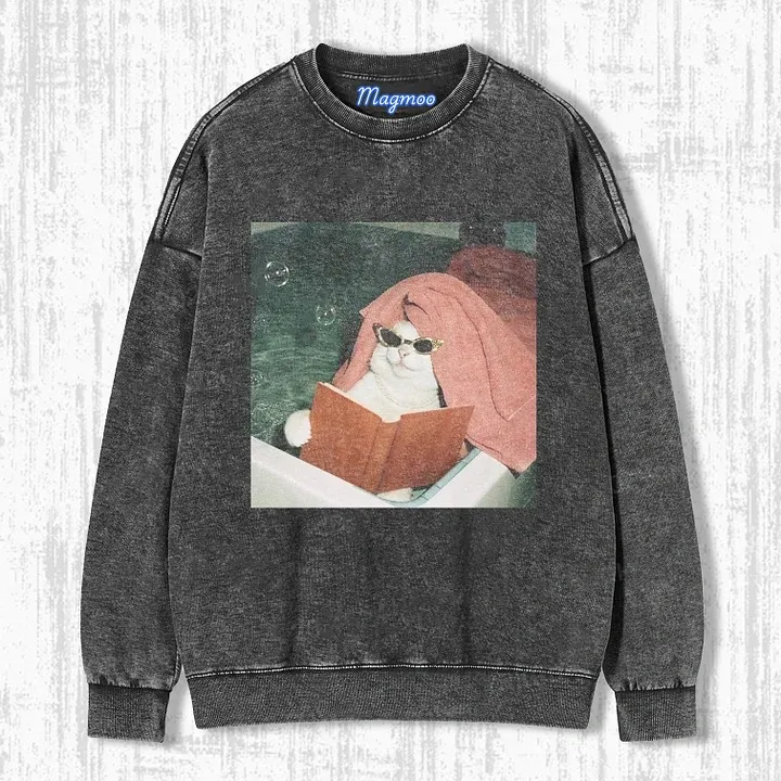 THE CAT WHO STUDIED HARD T-SHIRT-Magmoo