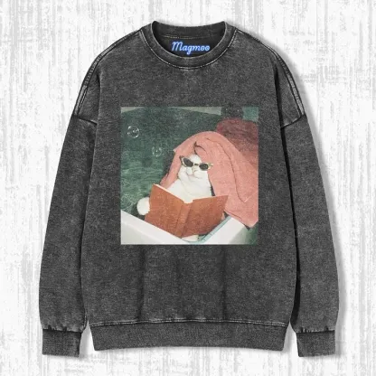THE CAT WHO STUDIED HARD T-SHIRT-Magmoo