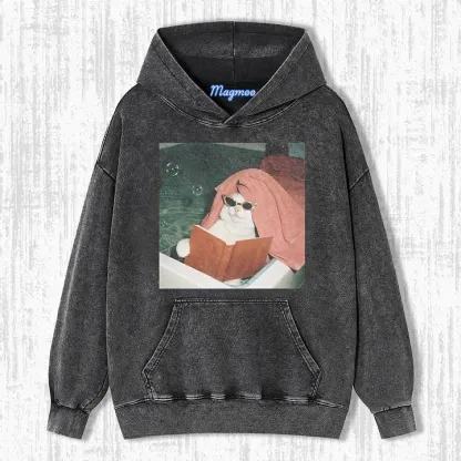 THE CAT WHO STUDIED HARD T-SHIRT-Magmoo