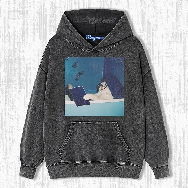 THE CAT WHO STUDIED HARD T-SHIRT-Magmoo
