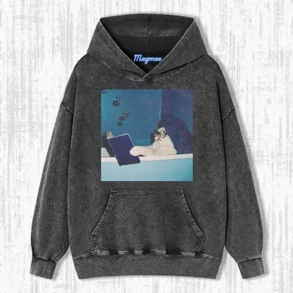 THE CAT WHO STUDIED HARD T-SHIRT-Magmoo