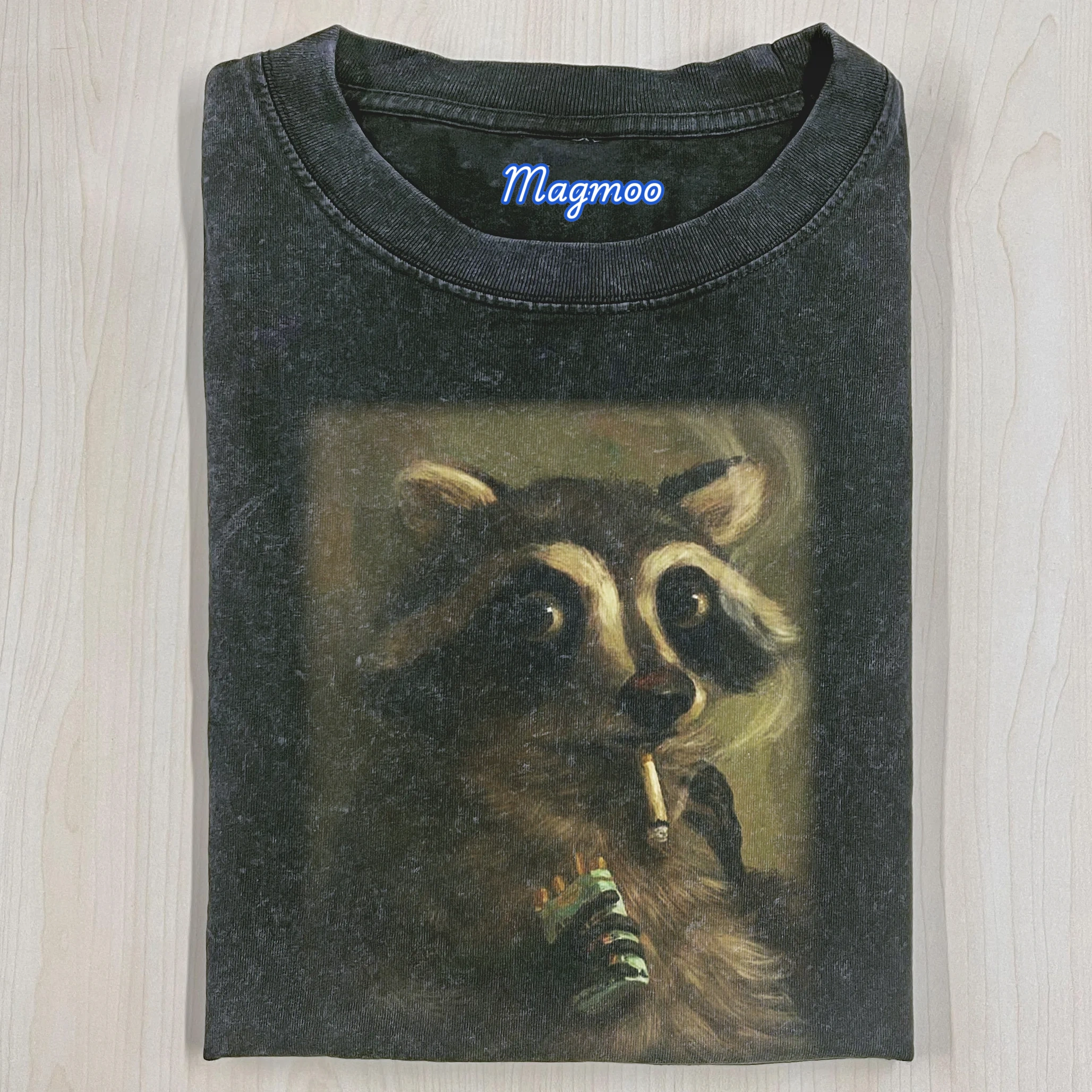 SMOKING RACCOON T-SHIRT-Magmoo