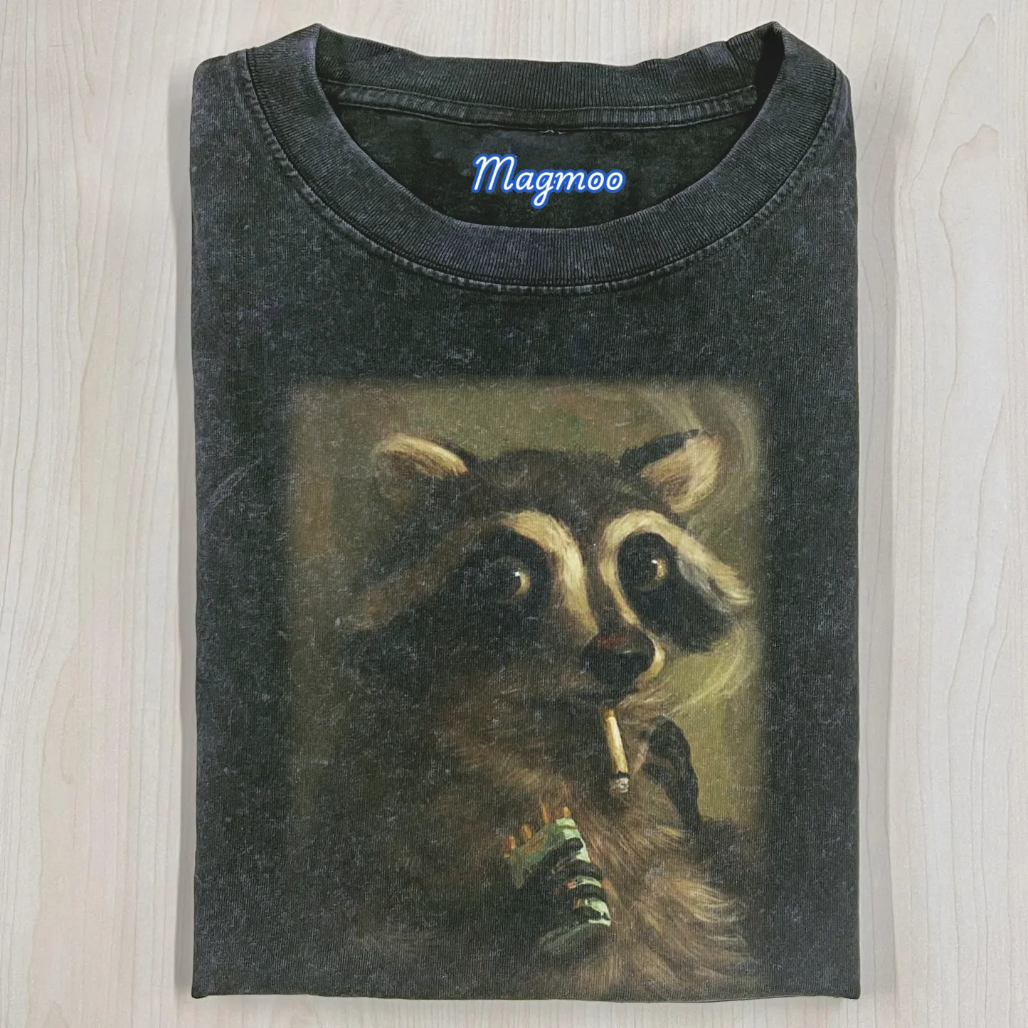 SMOKING RACCOON T-SHIRT-Magmoo