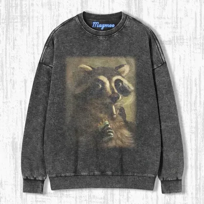 SMOKING RACCOON T-SHIRT-Magmoo