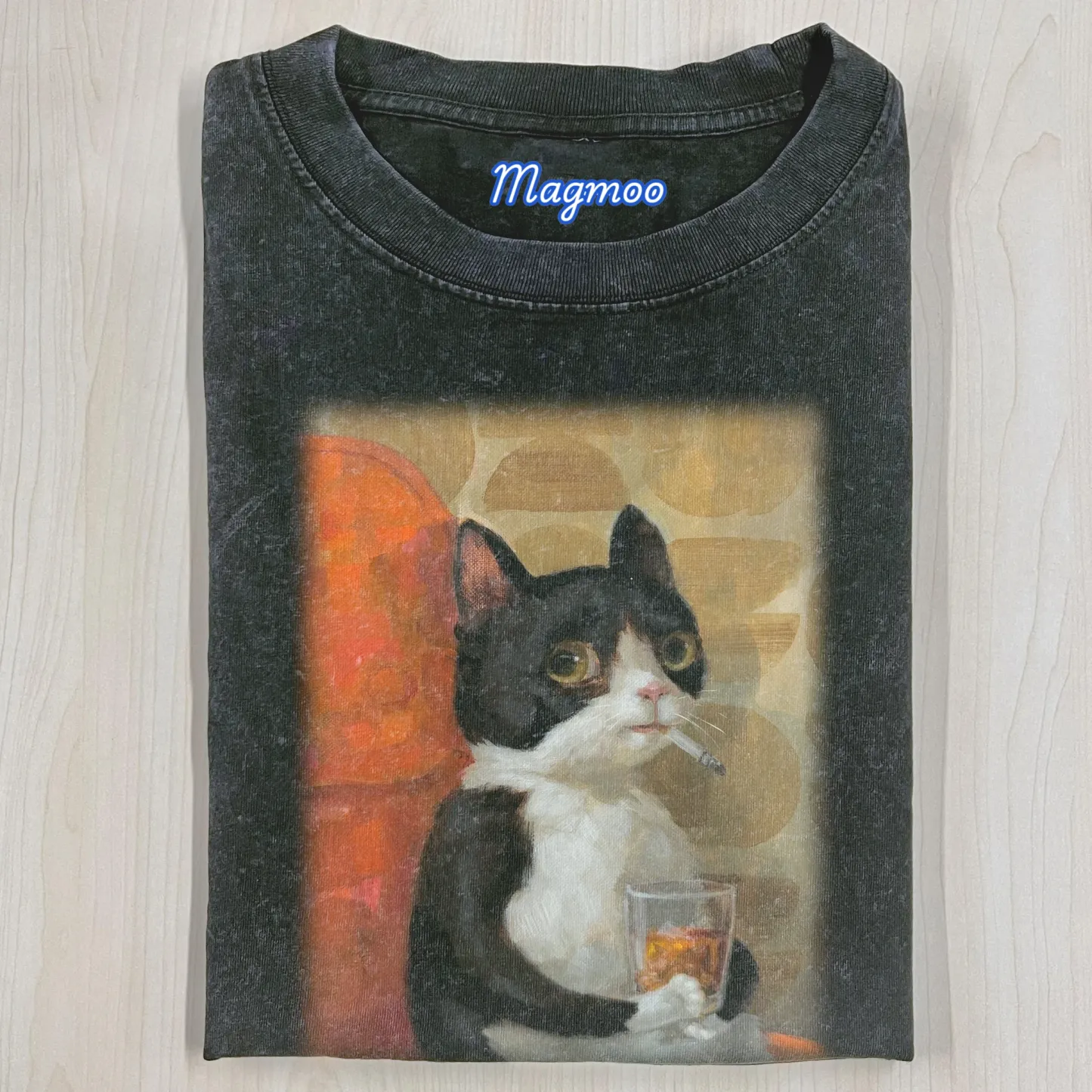 SMOKING CAT T-SHIRT-Magmoo