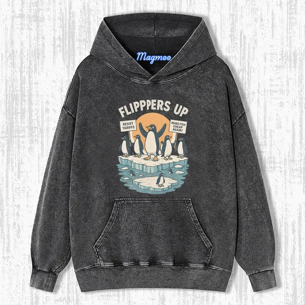 THE PENGUINS RESIST FUNNY WASHED T-SHIRT