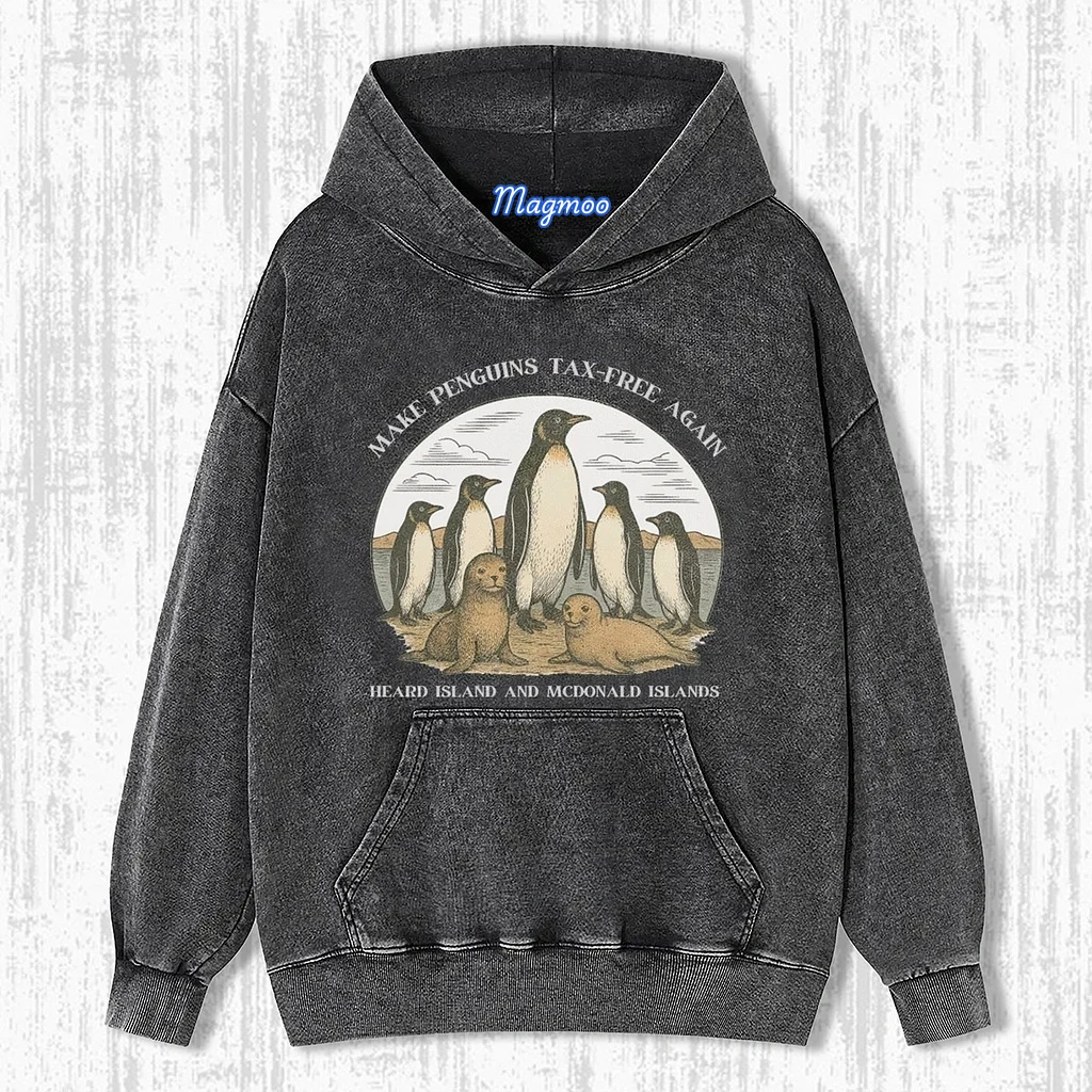 THE PENGUINS RESIST FUNNY WASHED T-SHIRT