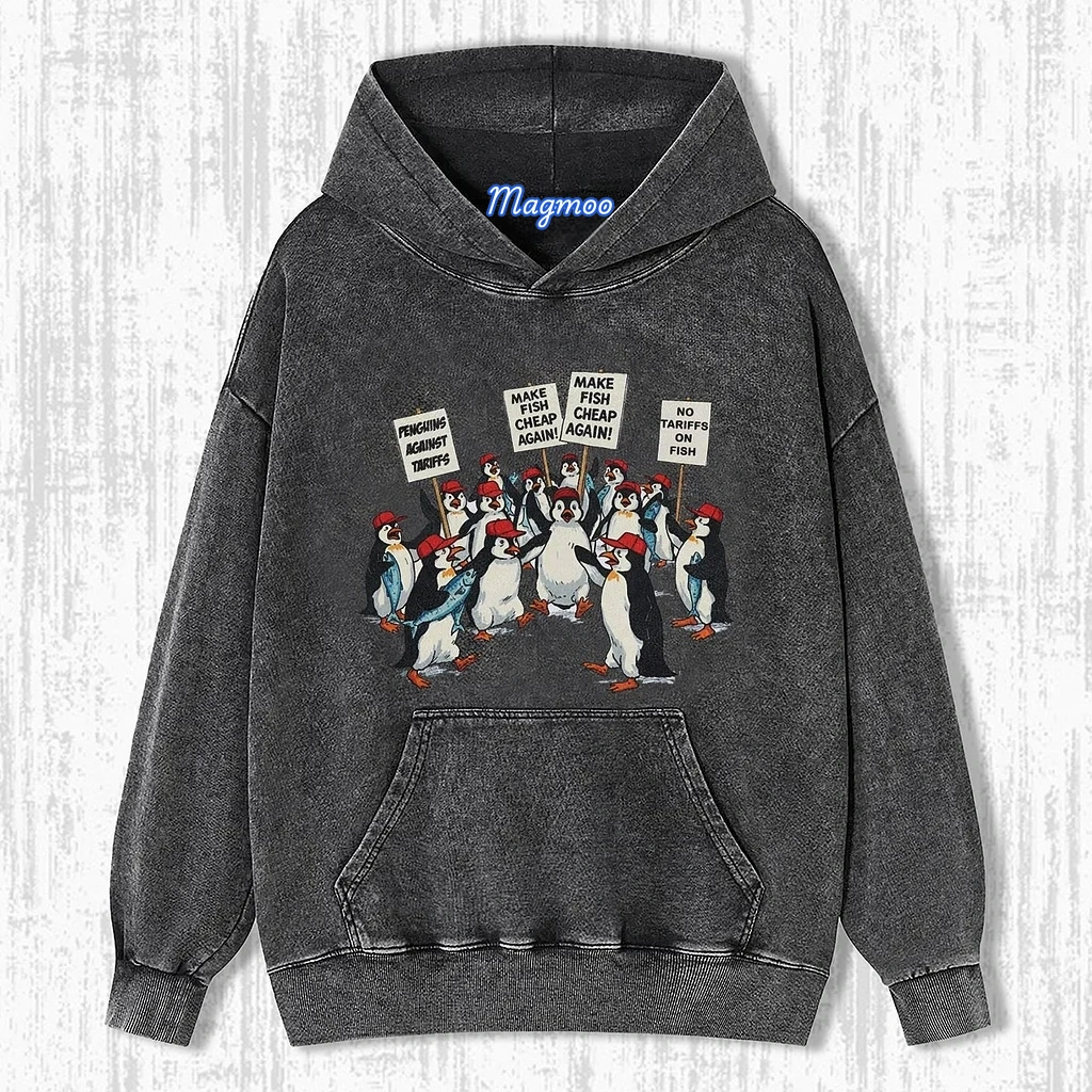 THE PENGUINS RESIST FUNNY WASHED T-SHIRT