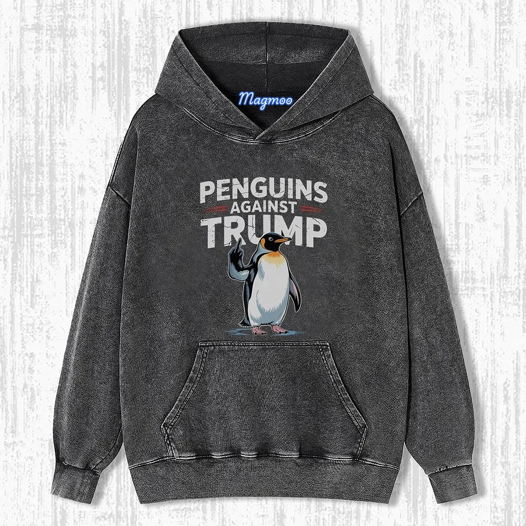 THE PENGUINS RESIST FUNNY WASHED T-SHIRT