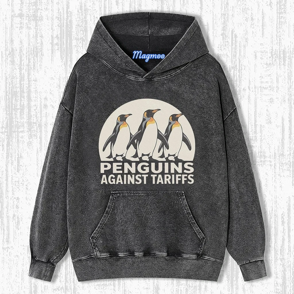THE PENGUINS RESIST FUNNY WASHED T-SHIRT