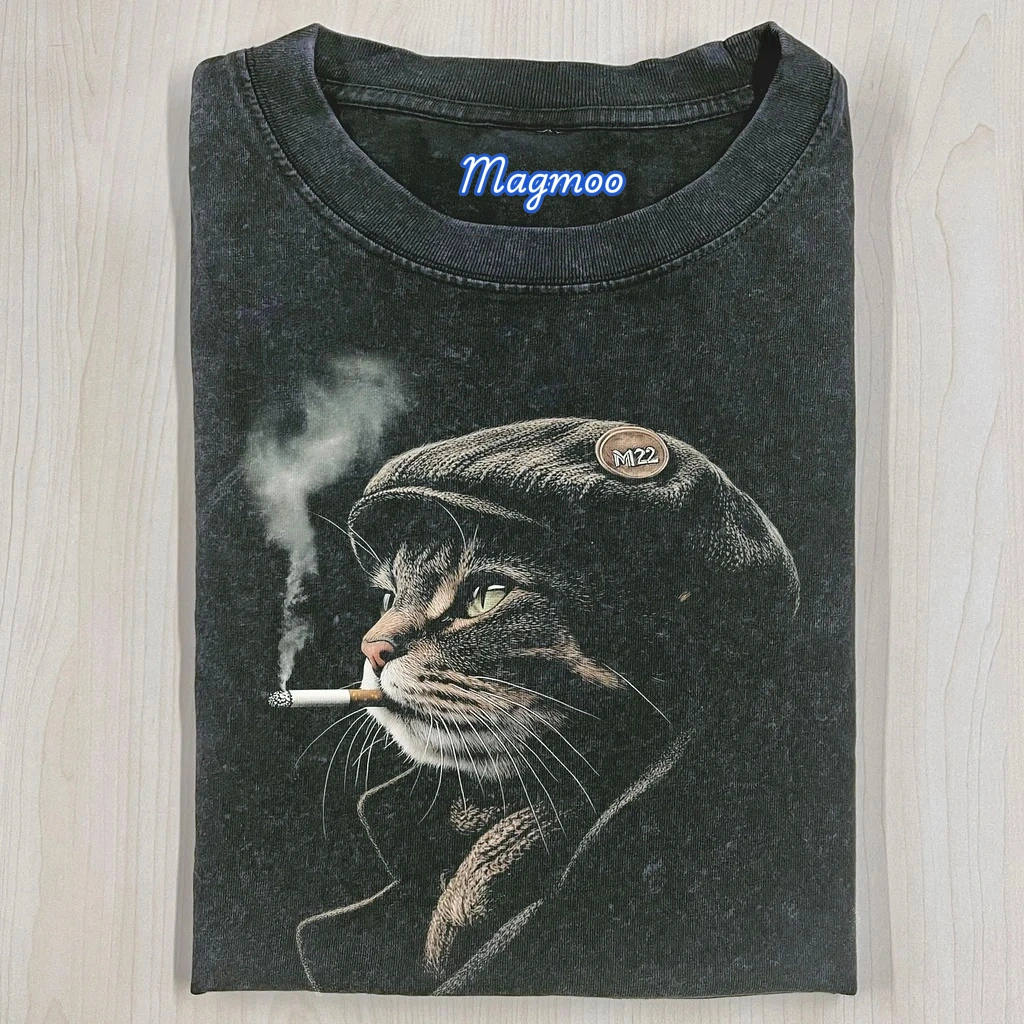 SMOKING CAT HOODIE-Magmoo