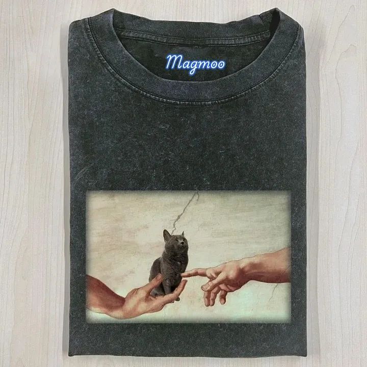 JESUS AND CATS T-SHIRT-Magmoo