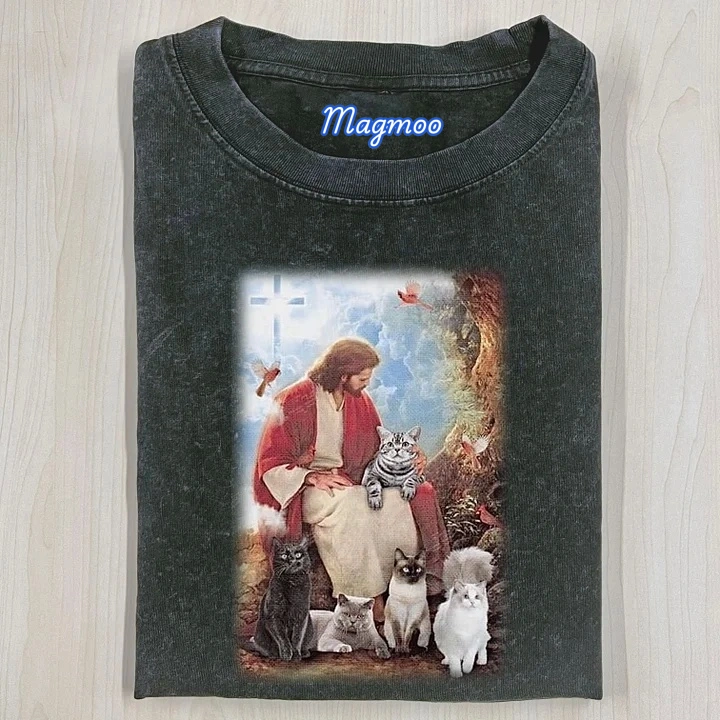 JESUS AND CATS T-SHIRT