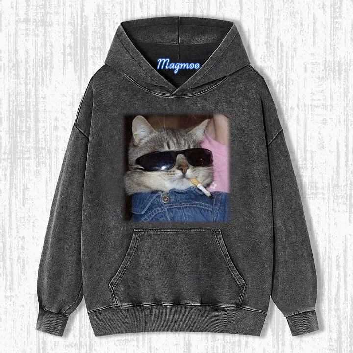 CAT SMOKING T-SHIRT-Magmoo