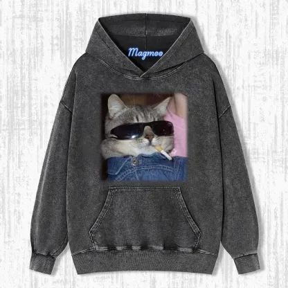 CAT SMOKING T-SHIRT-Magmoo