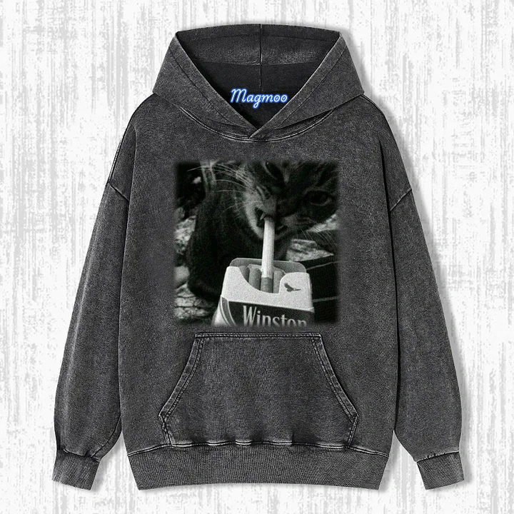 CAT SMOKING T-SHIRT-Magmoo