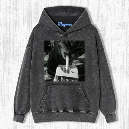 CAT SMOKING T-SHIRT-Magmoo
