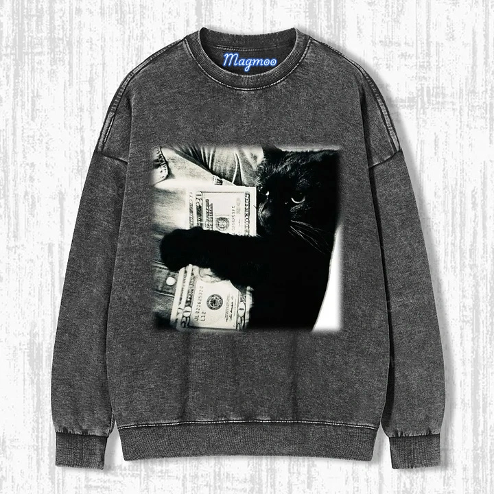 CAT AND MONEY T-SHIRT-Magmoo