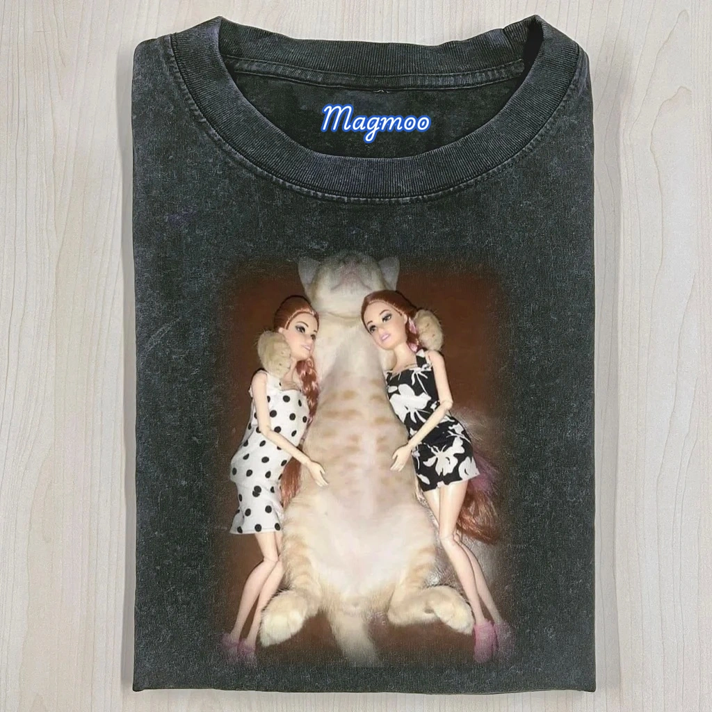 CAT AND BARBIE T-SHIRTS-Magmoo