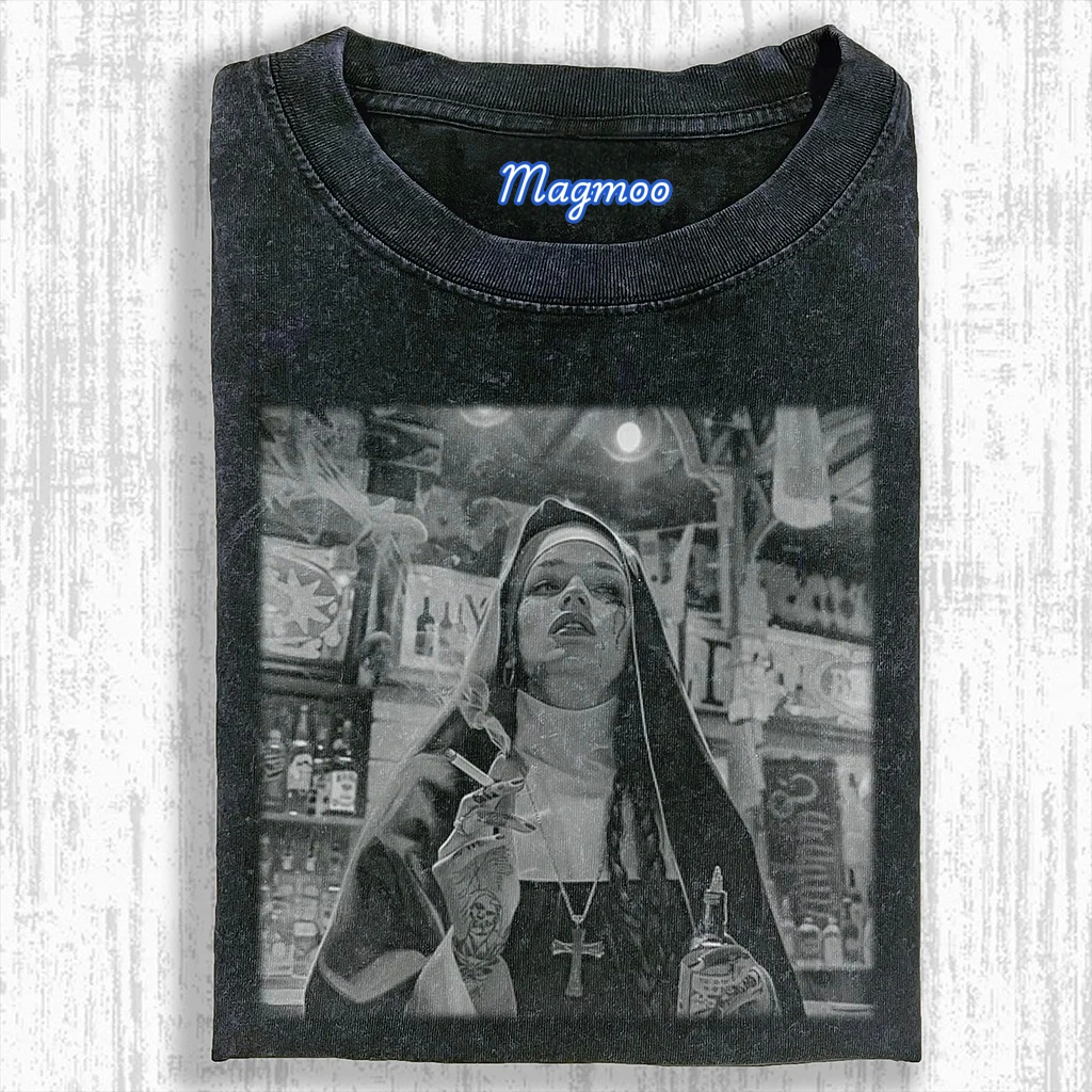 THE BAD NUN WASHED T-SHIRT-Magmoo