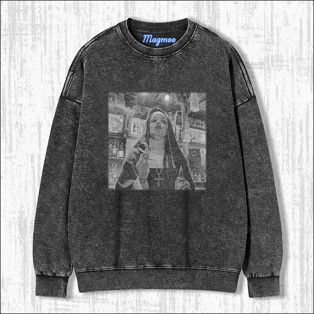 THE BAD NUN WASHED T-SHIRT-Magmoo