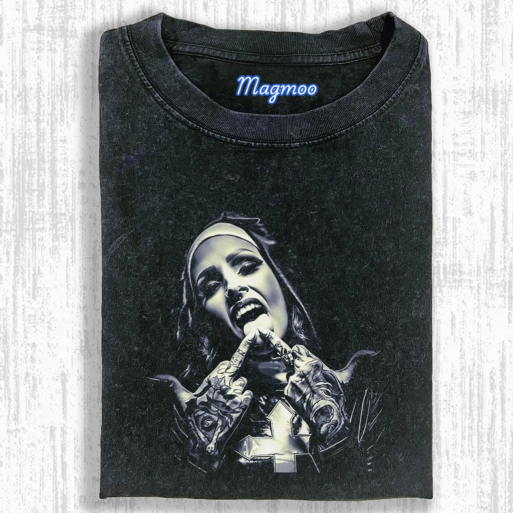 THE BAD NUN WASHED T-SHIRT-Magmoo
