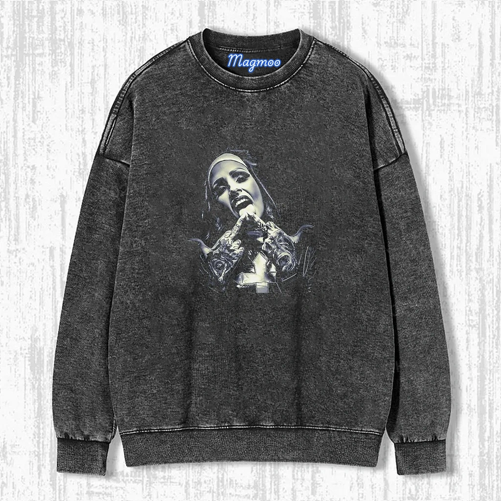 THE BAD NUN WASHED T-SHIRT-Magmoo
