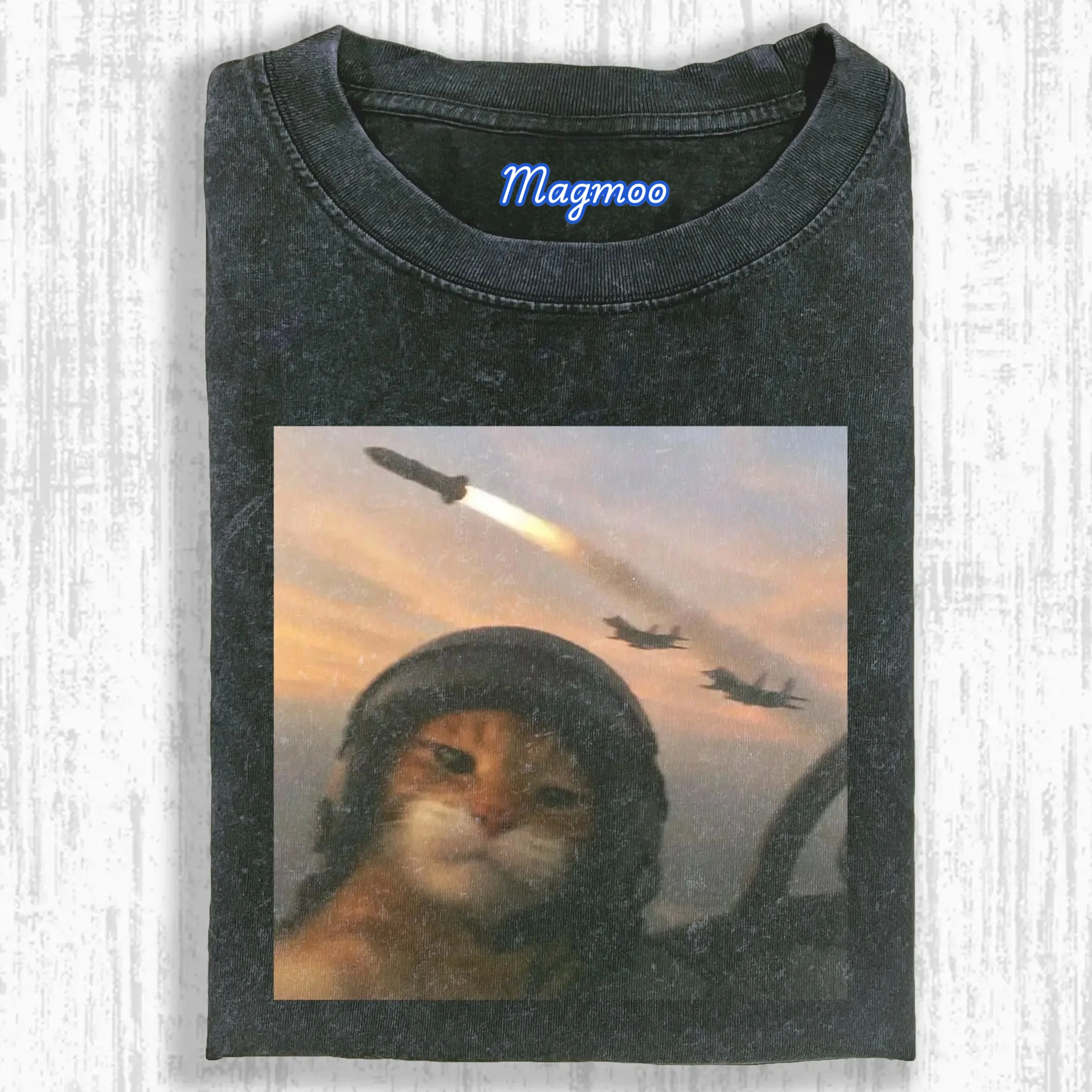 Vintage Pilot Cat T-shirt-Magmoo