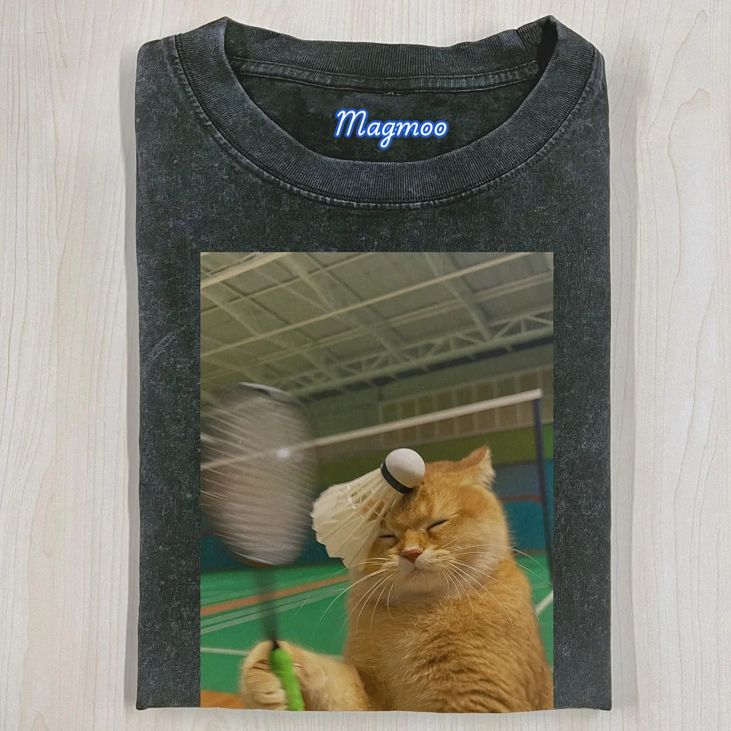 BADMINTON CAT T-SHIRT-Magmoo