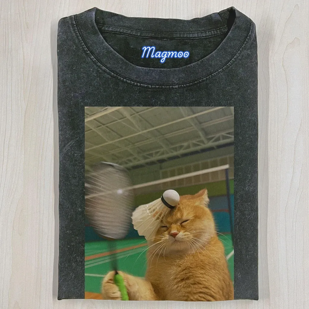BADMINTON CAT T-SHIRT-Magmoo